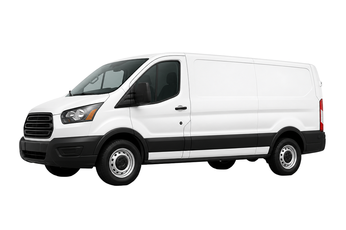 White cargo van used by Sky Enterprises for moving, delivery and logistics across the GTA